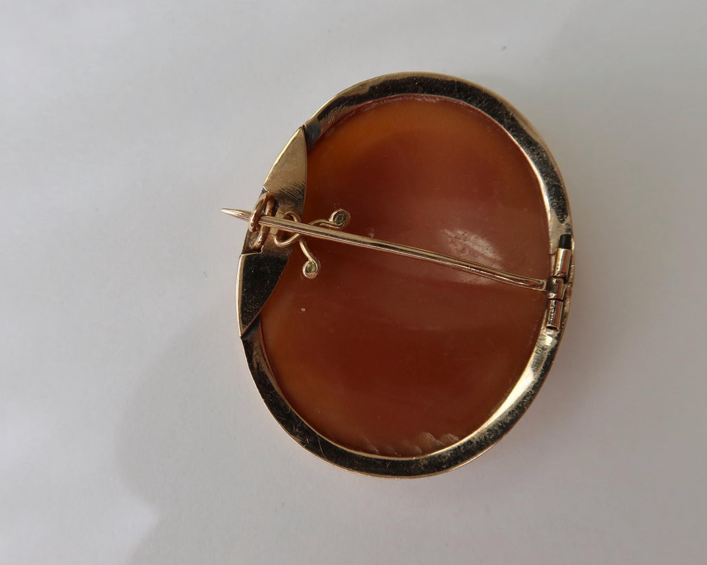 Antique Edwardian Cameo Brooch, 9k Gold