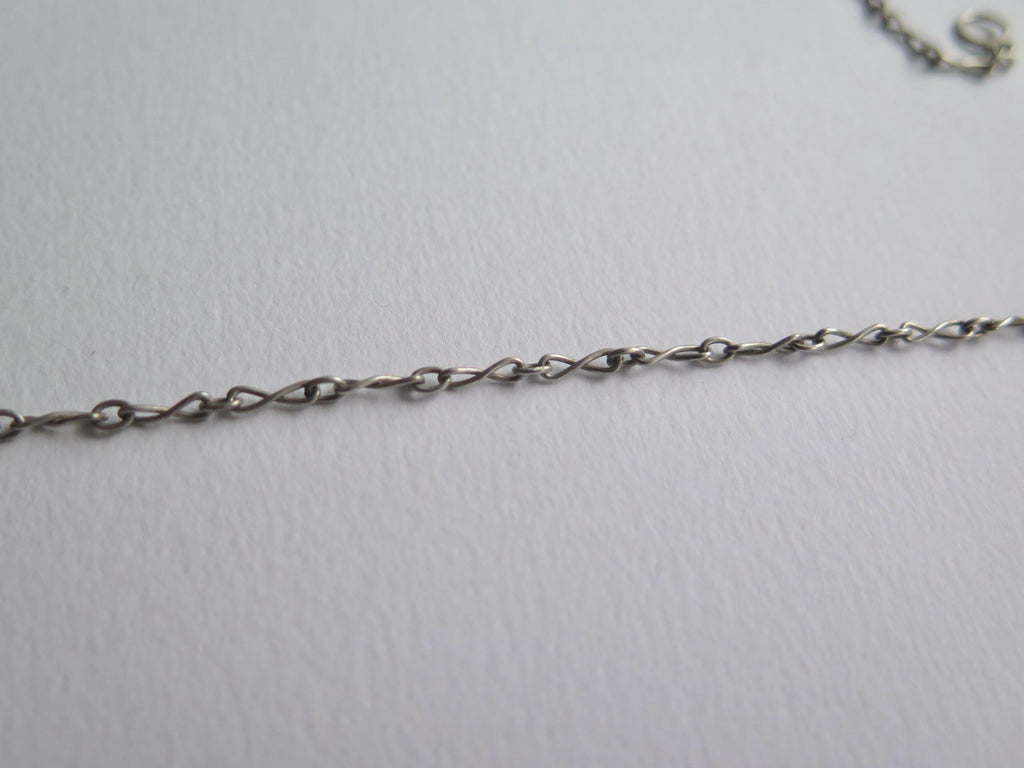 Antique Silver Mother-of-Pearl Pendant Necklace - Arts & Crafts c1900