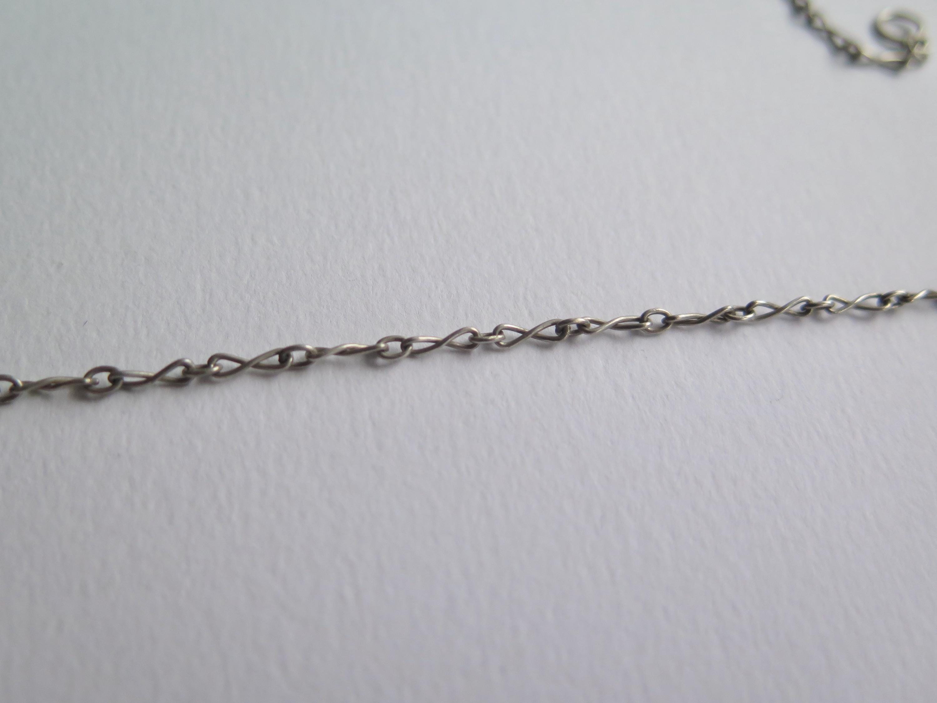 Antique Silver Mother-of-Pearl Pendant Necklace - Arts & Crafts c1900