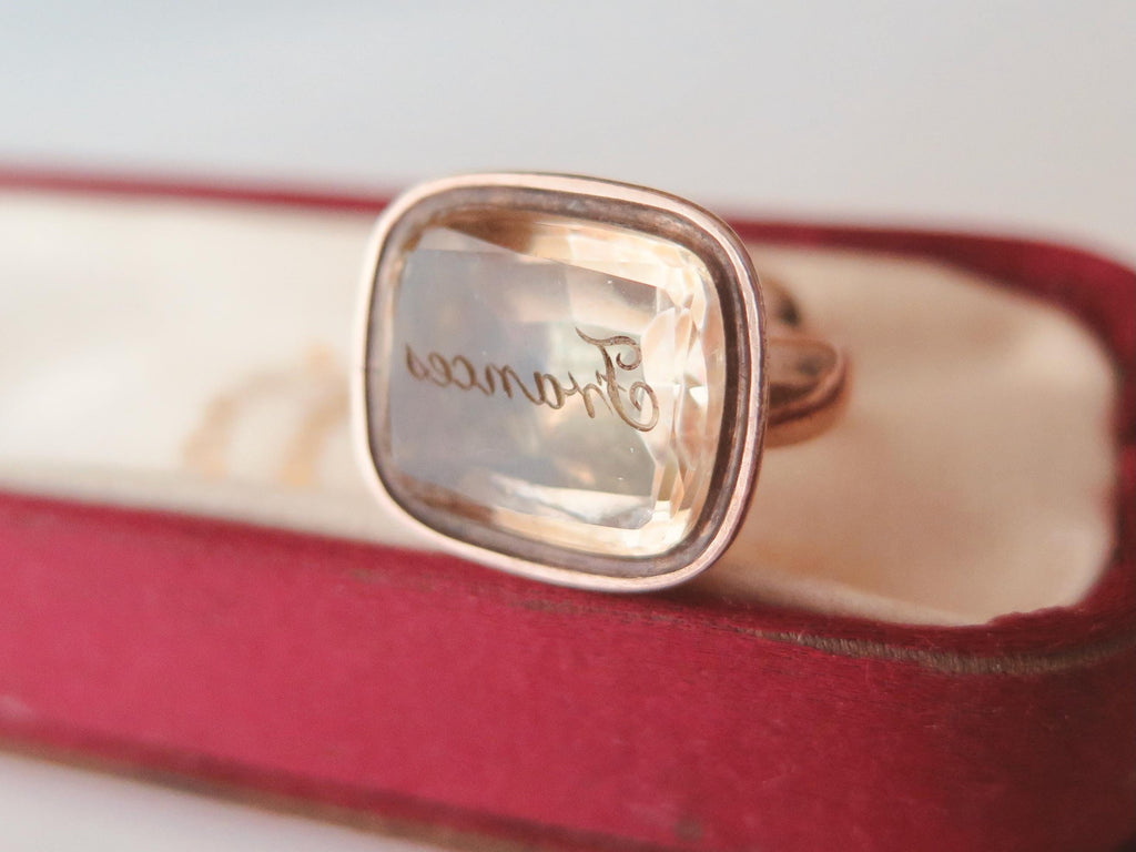 Antique Citrin Intaglio Fob "Frances"
