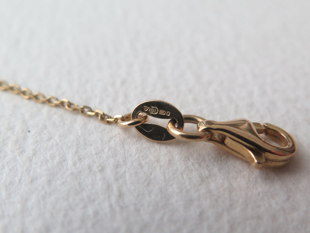 Vintage 9k Gold Double Circle Necklace: Italian Minimalist Design
