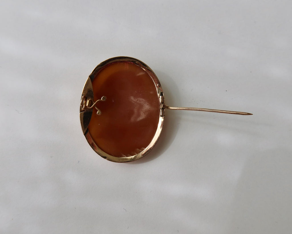 Antique Edwardian Cameo Brooch, 9k Gold