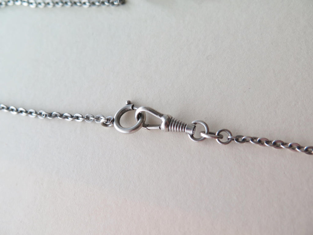 Antique Edwardian 800 Silver Sautoir Necklace: 61" Long Guard Chain