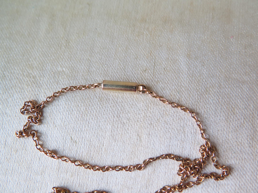 Antique Edwardian Necklace, 9k Rose Gold Amethysts Negligee Necklace