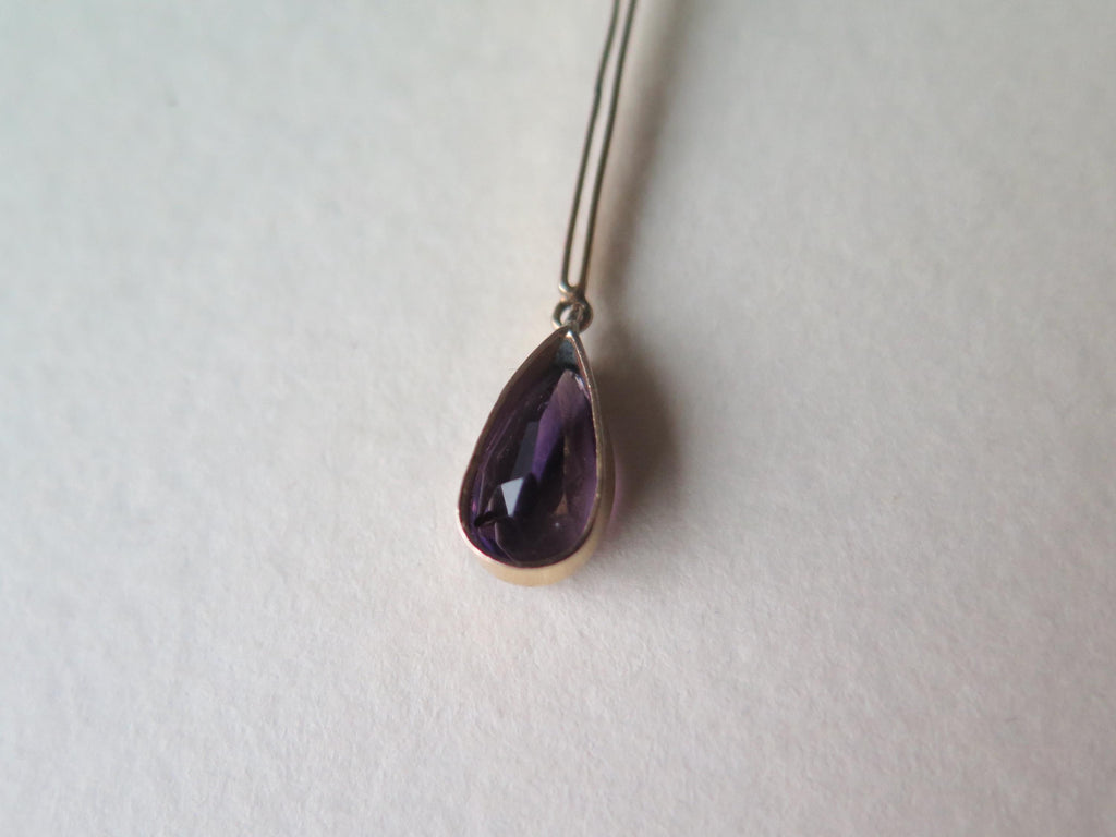Antique Edwardian Necklace, 9k Rose Gold Amethysts Negligee Necklace
