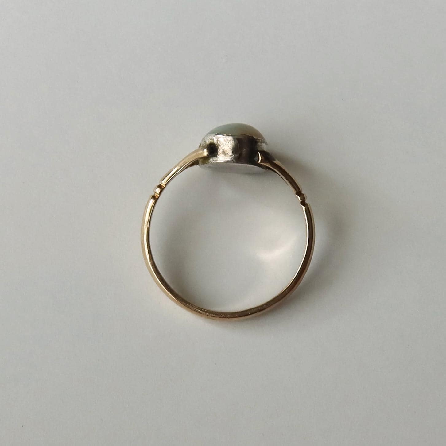 Antique Edwardian 9k Gold Natural Opal Ring, Oval Cabochon Opal