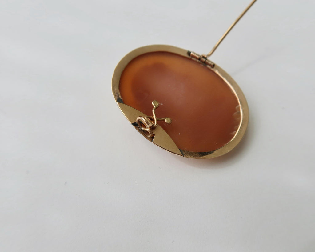 Antique Edwardian Cameo Brooch, 9k Gold