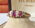Antique Edwardian 18k Gold Pink Rubies and Diamonds Ring