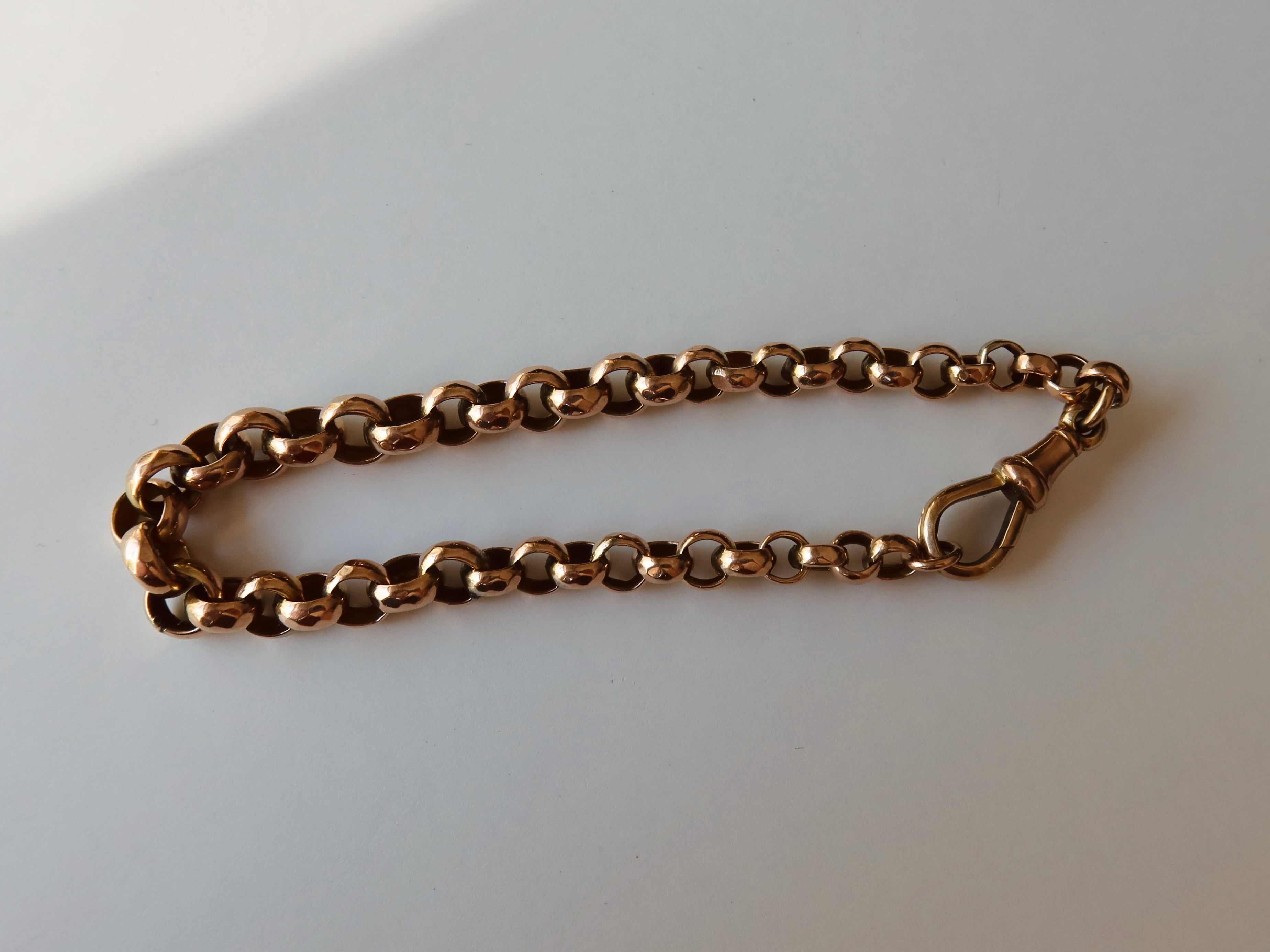 Victorian 9k Rose Gold Belcher Chain Bracelet