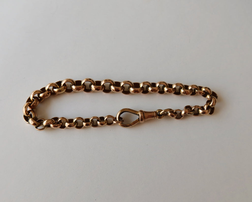 Victorian 9k Rose Gold Belcher Chain Bracelet