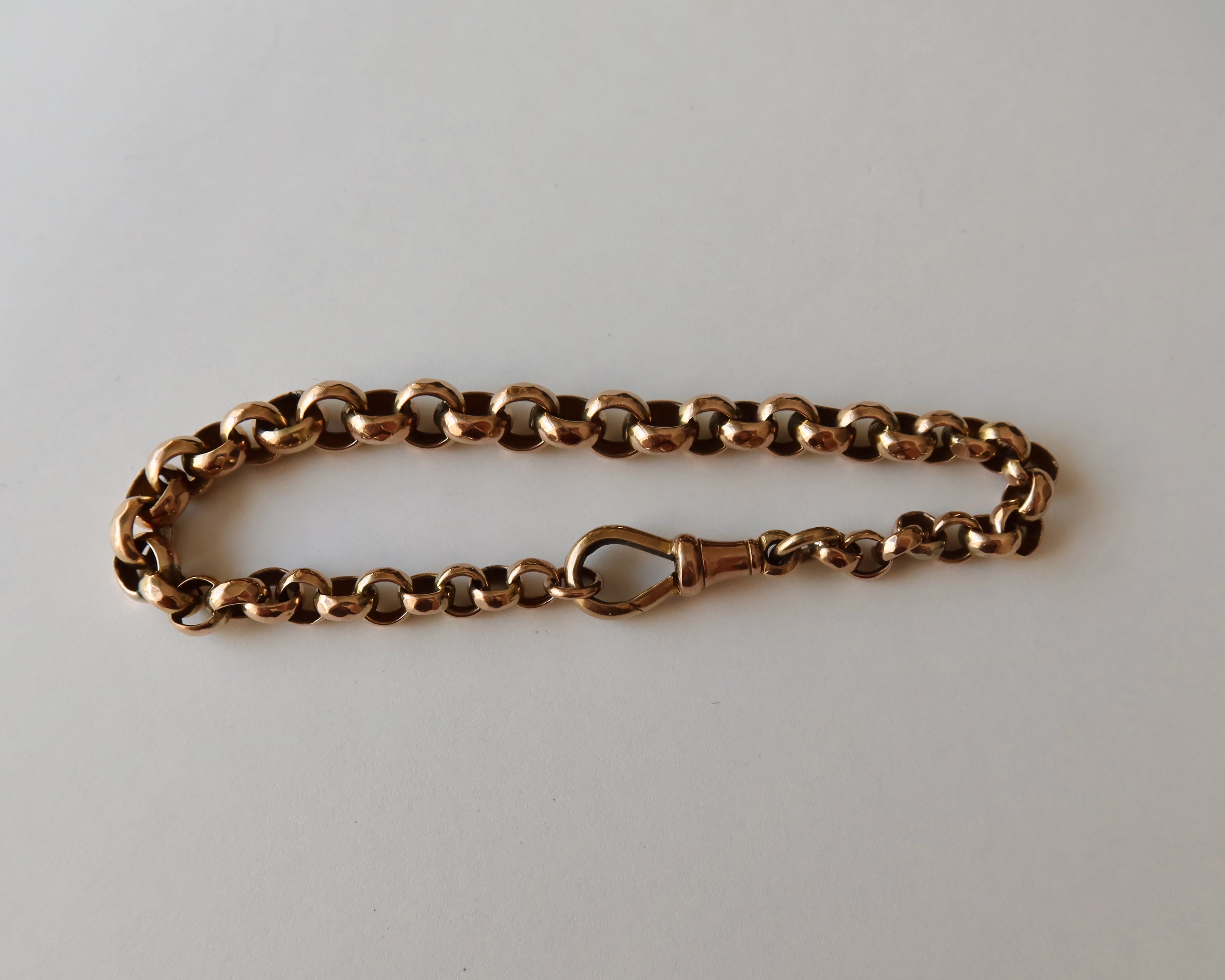 Victorian 9k Rose Gold Belcher Chain Bracelet
