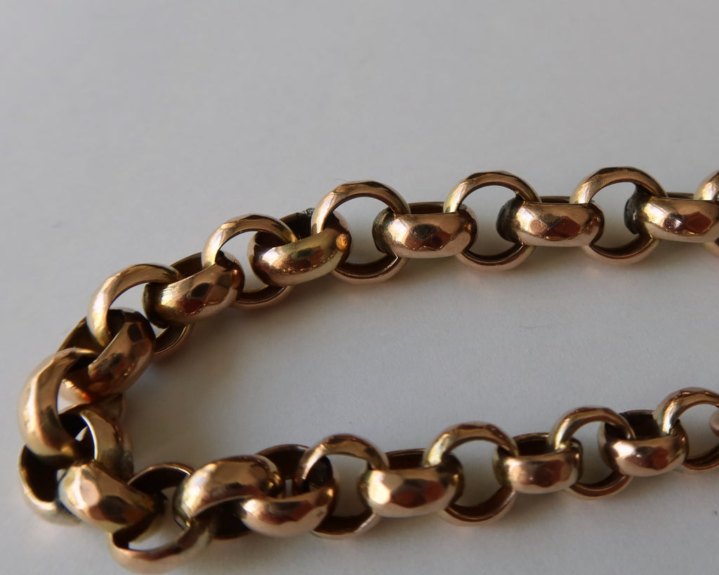 Victorian 9k Rose Gold Belcher Chain Bracelet