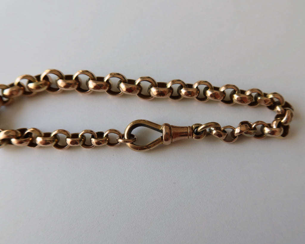 Victorian 9k Rose Gold Belcher Chain Bracelet