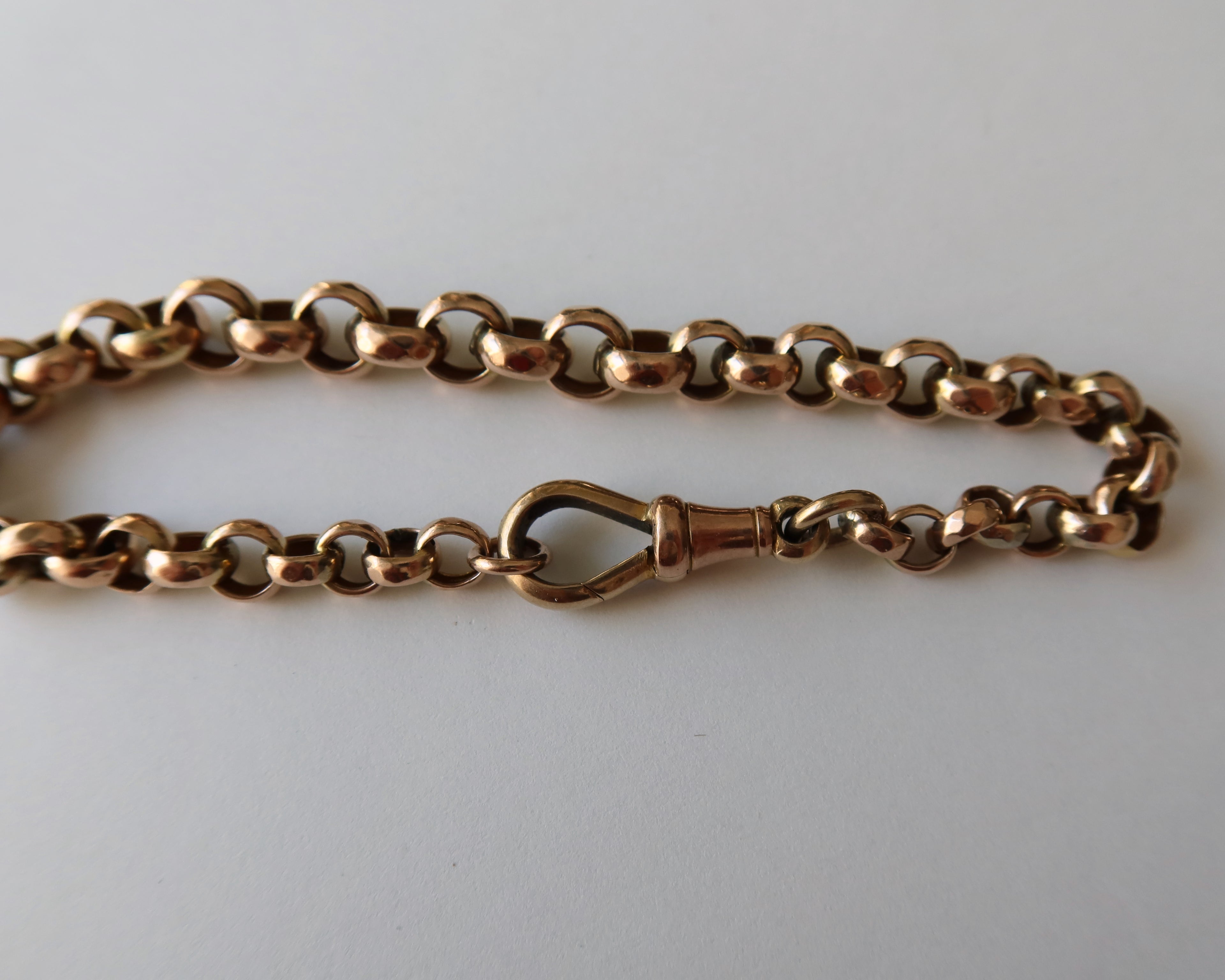 Victorian 9k Rose Gold Belcher Chain Bracelet