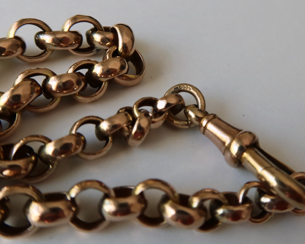 Victorian 9k Rose Gold Belcher Chain Bracelet