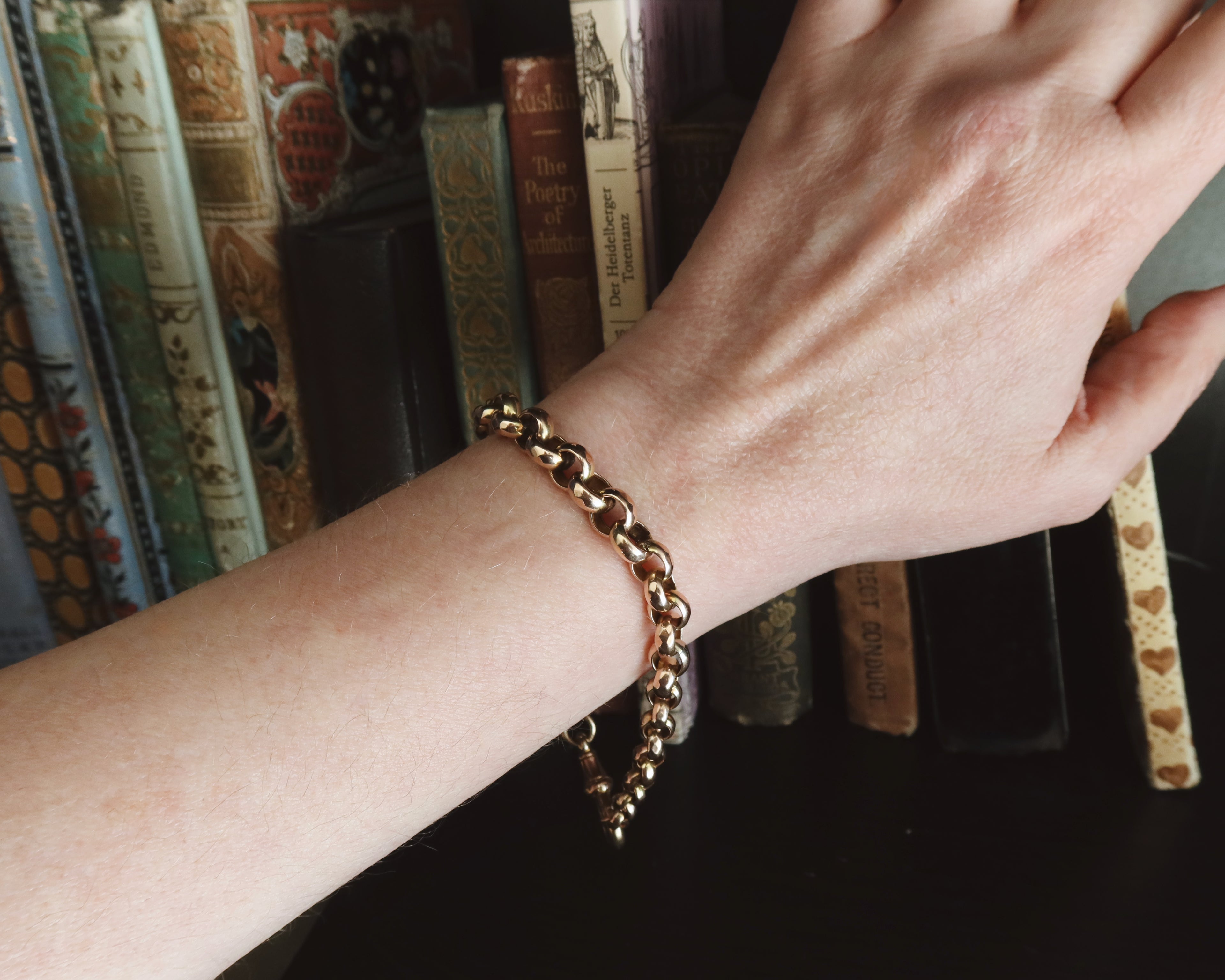 Victorian 9k Rose Gold Belcher Chain Bracelet