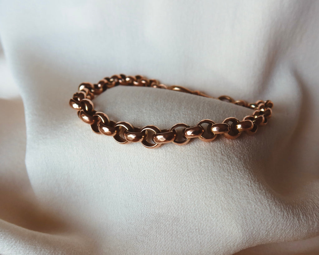 Victorian 9k Rose Gold Belcher Chain Bracelet