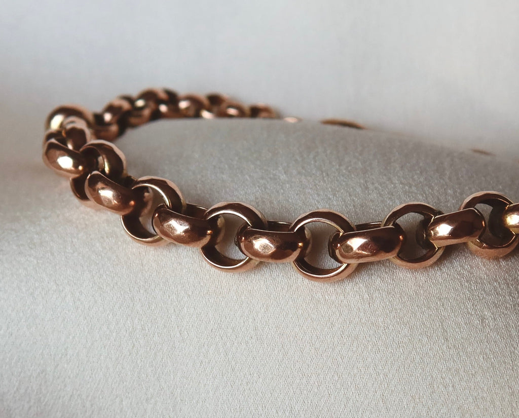 Victorian 9k Rose Gold Belcher Chain Bracelet