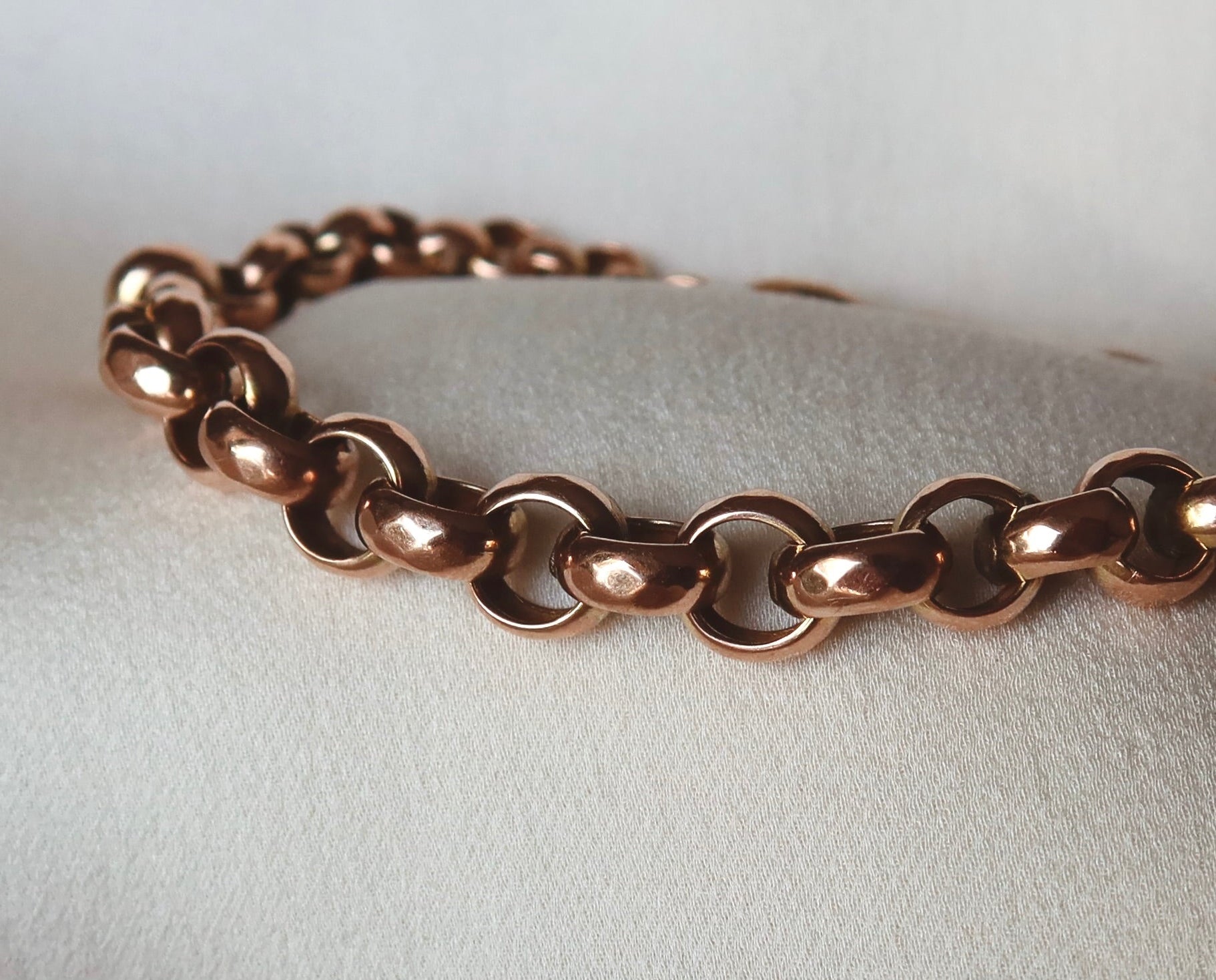Victorian 9k Rose Gold Belcher Chain Bracelet
