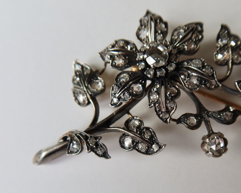 Antique Diamond Floral Convertible Jewel, Necklace / Brooch, Edwardian Belle Époque, c. 1900–1910