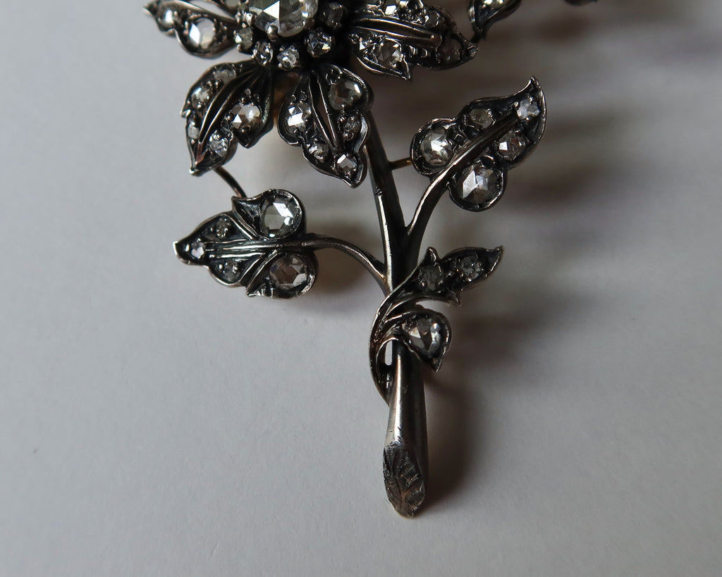 Antique Diamond Floral Convertible Jewel, Necklace / Brooch, Edwardian Belle Époque, c. 1900–1910