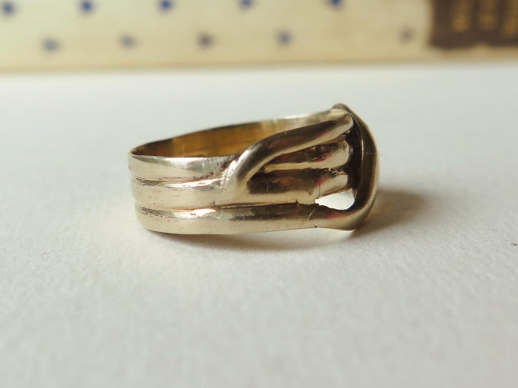 Antique 9k Gold Snake Ring: Victorian Peruzzi Diamond Serpent, Size 10.5