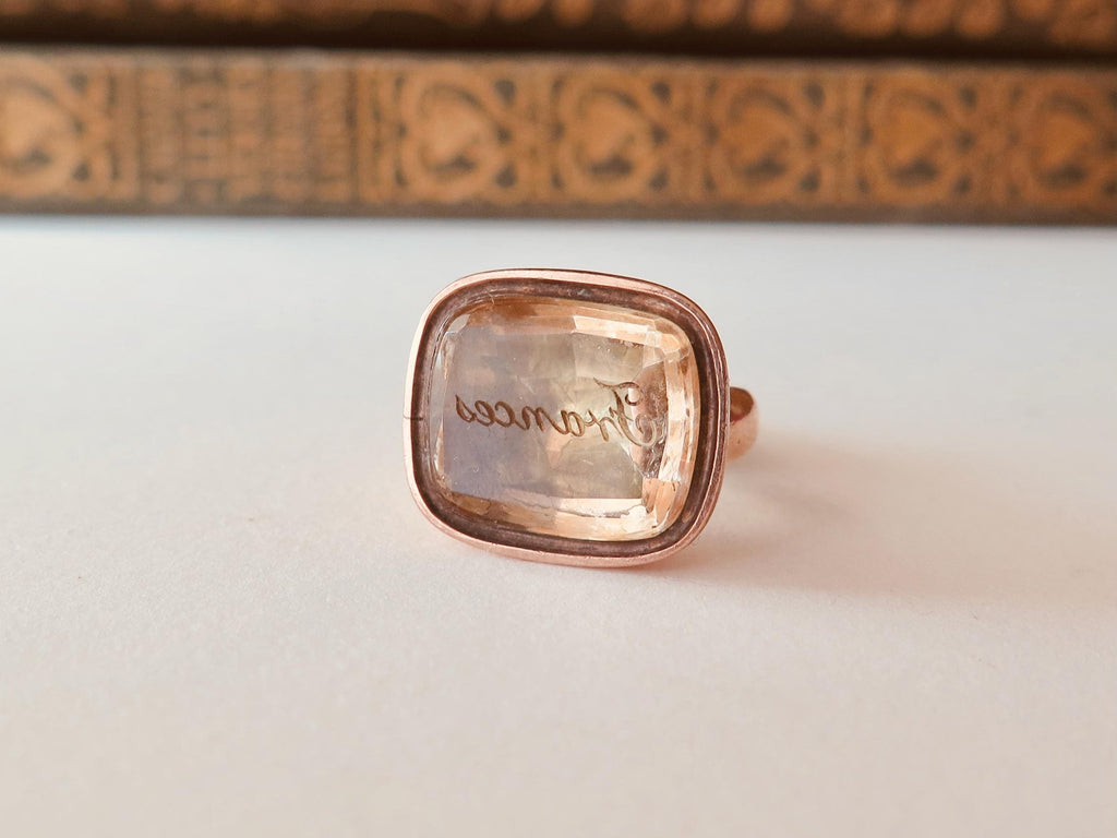 Antique Citrin Intaglio Fob "Frances"