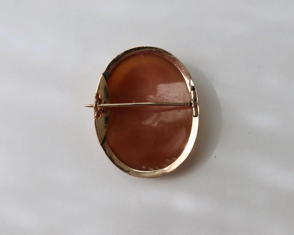 Antique Edwardian Cameo Brooch, 9k Gold