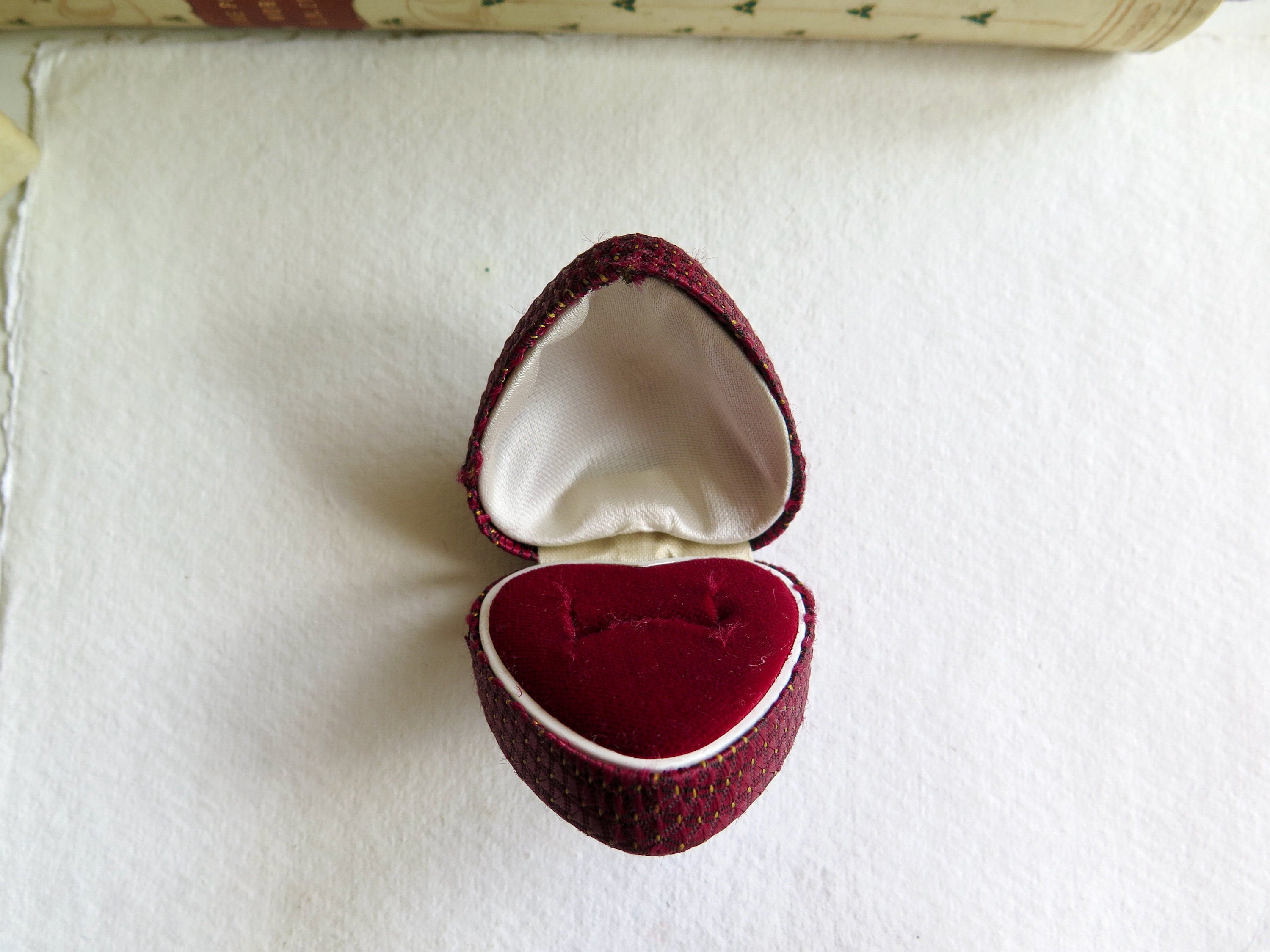 Vintage Heart Shaped Ring Box