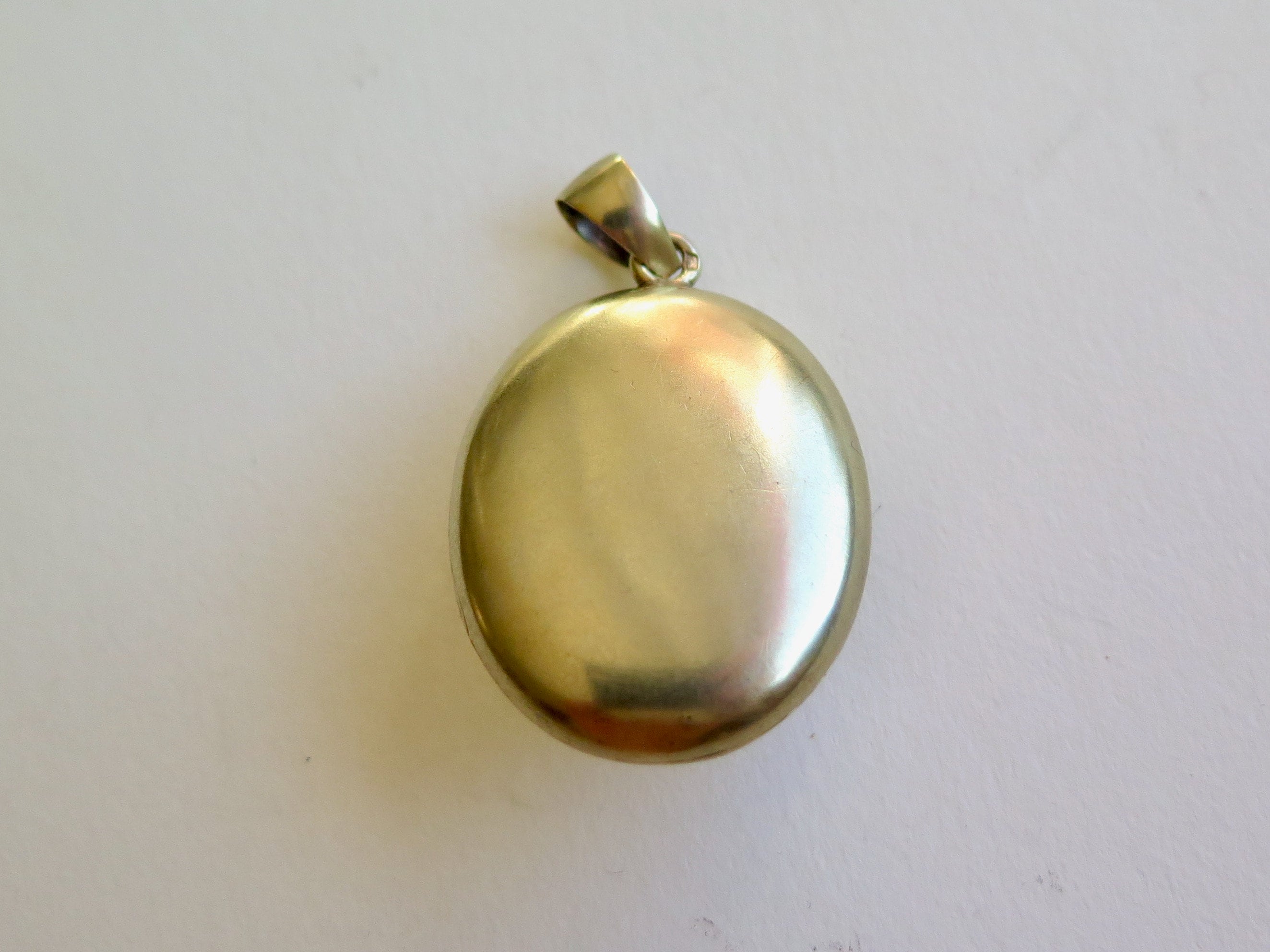 Antique 14k Gold Puffy Locket with Rose Cut Diamond and Applied Flowers in Relief