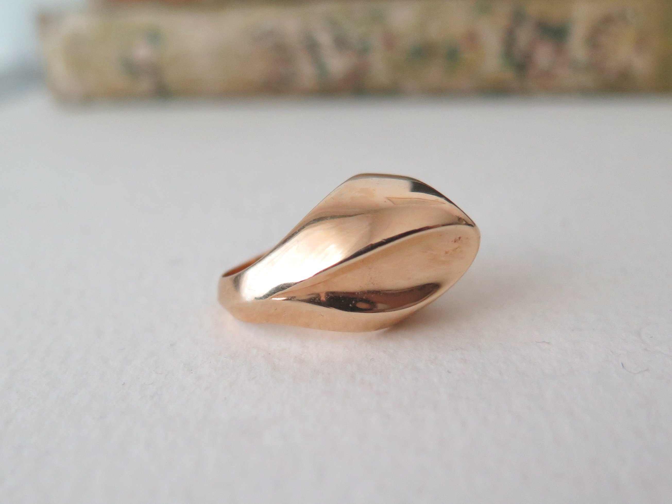 Vintage Guldvirkes 14k Gold Ring: Danish Modernist Jewelry, Size 5
