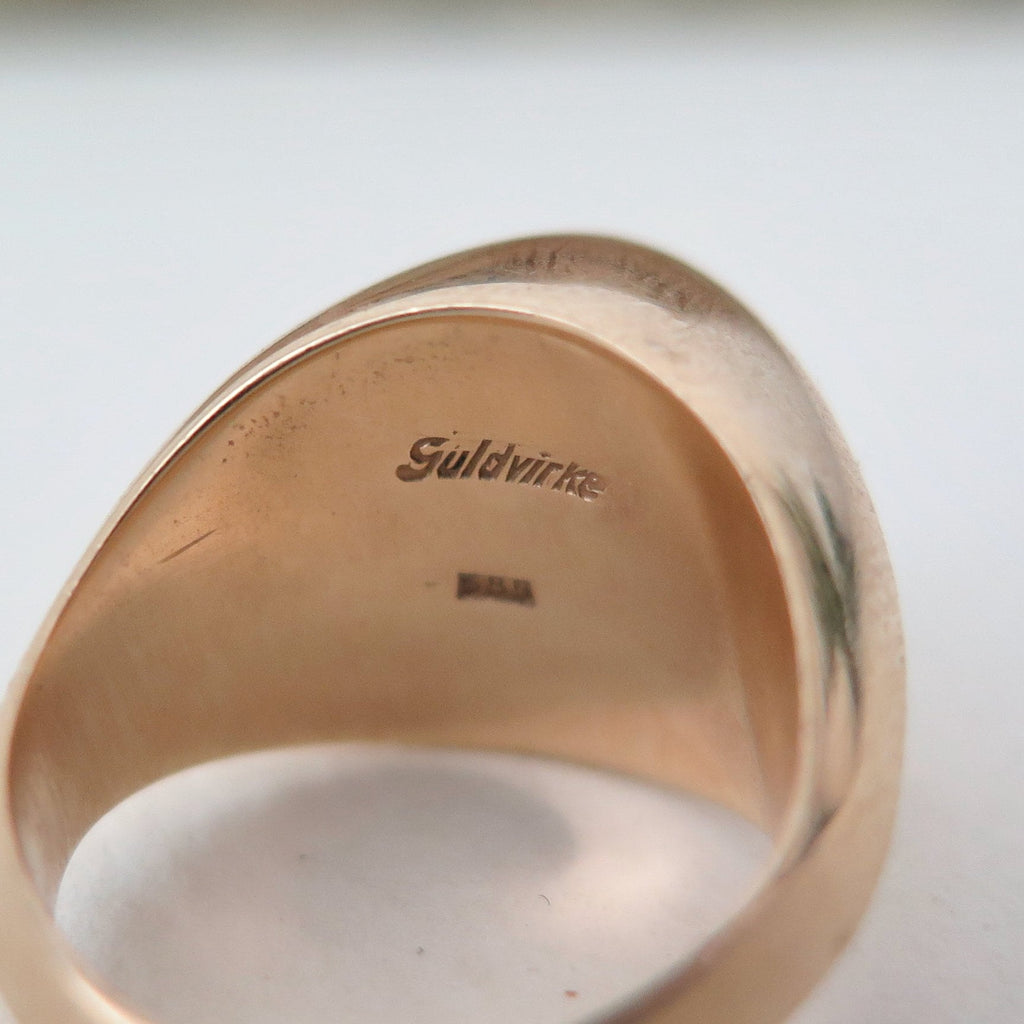 Vintage Guldvirkes 14k Gold Ring: Danish Modernist Jewelry, Size 5