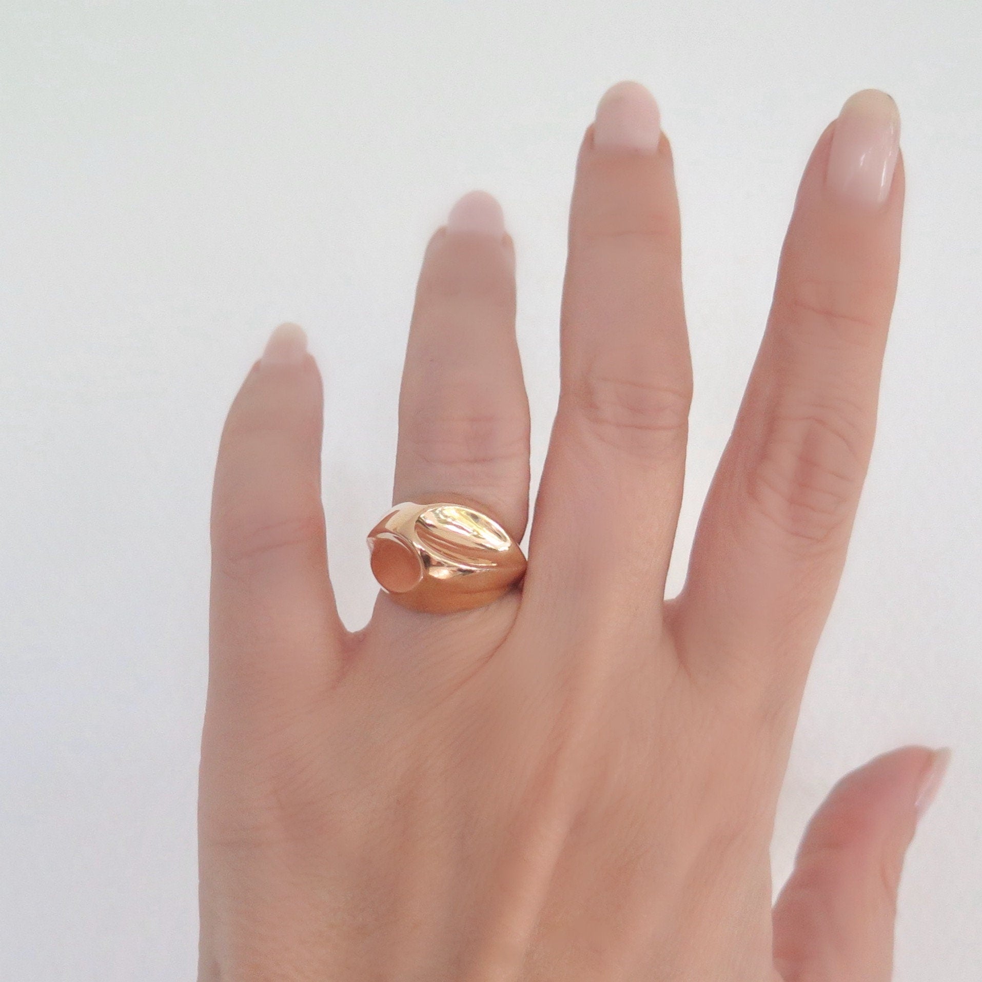 Vintage Guldvirkes 14k Gold Ring: Danish Modernist Jewelry, Size 5