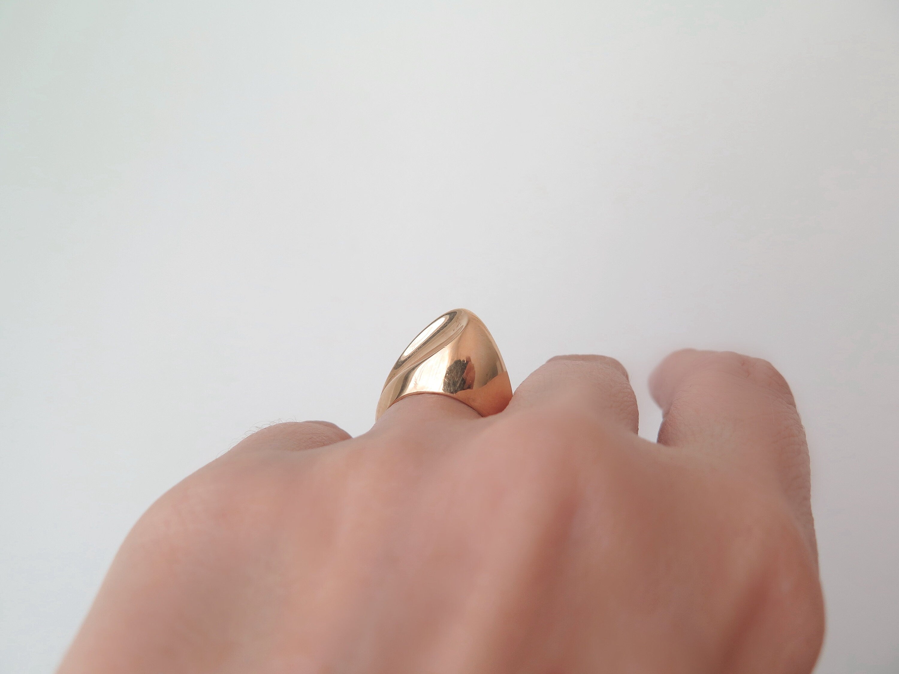Vintage Guldvirkes 14k Gold Ring: Danish Modernist Jewelry, Size 5