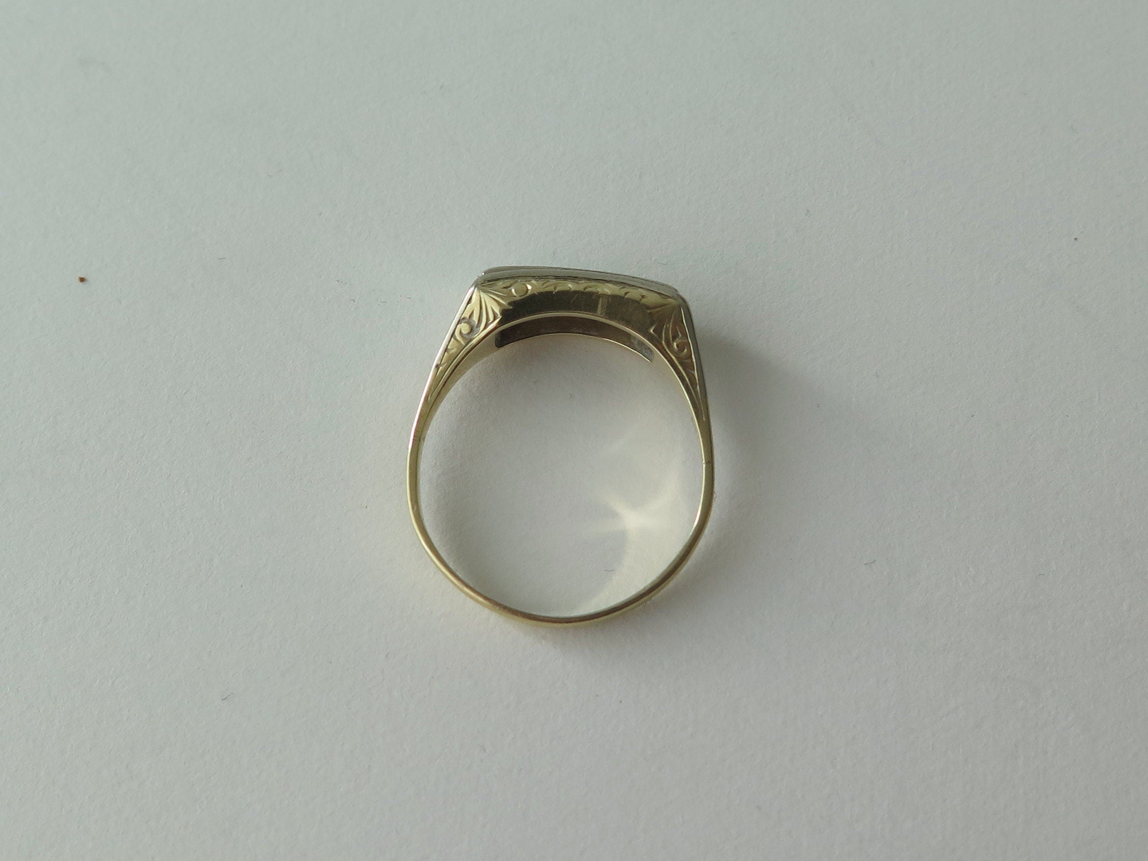 Antique Diamond Ring, 14k Gold, Mid Century Five Stone Ring