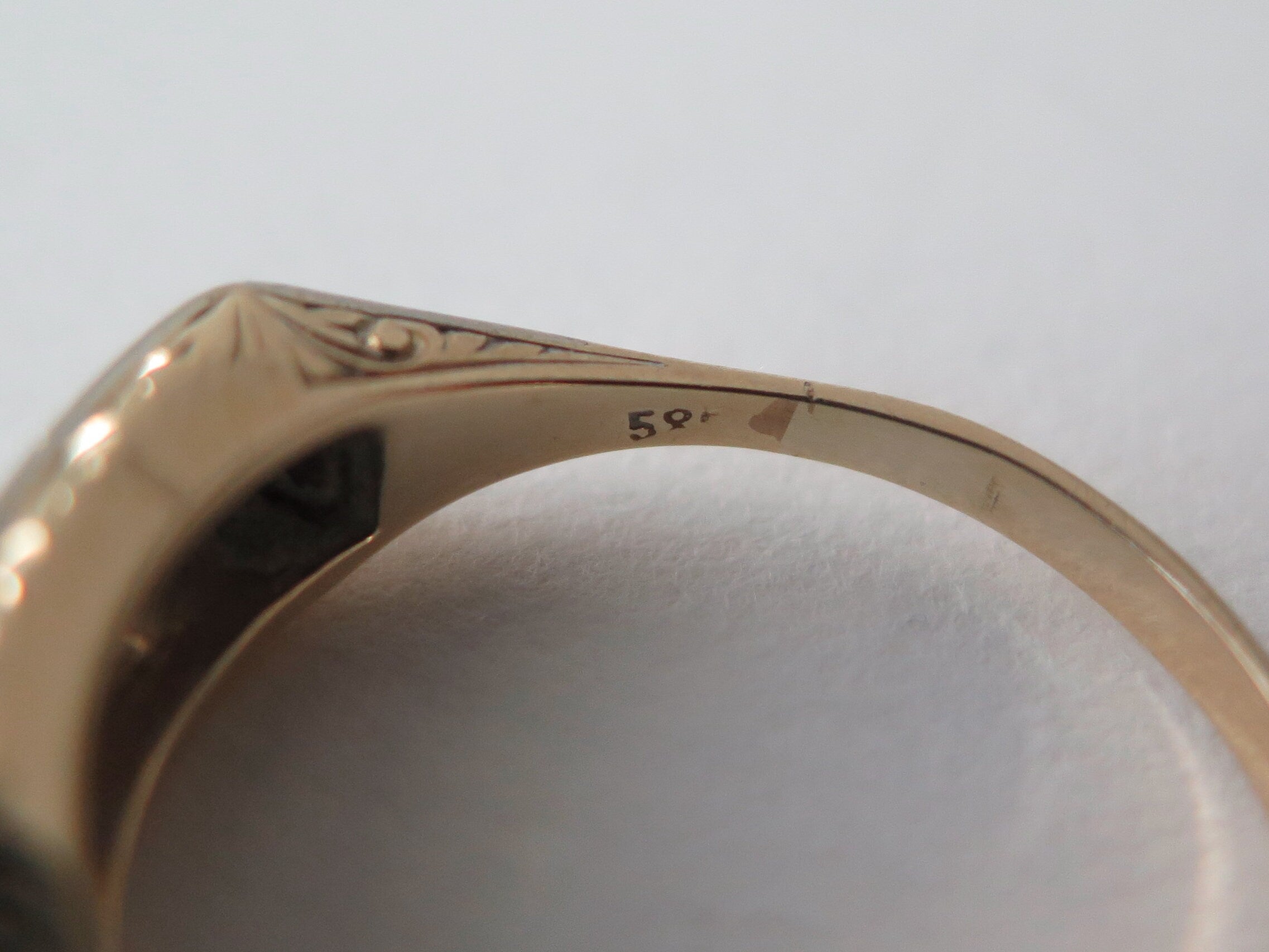 Antique Diamond Ring, 14k Gold, Mid Century Five Stone Ring