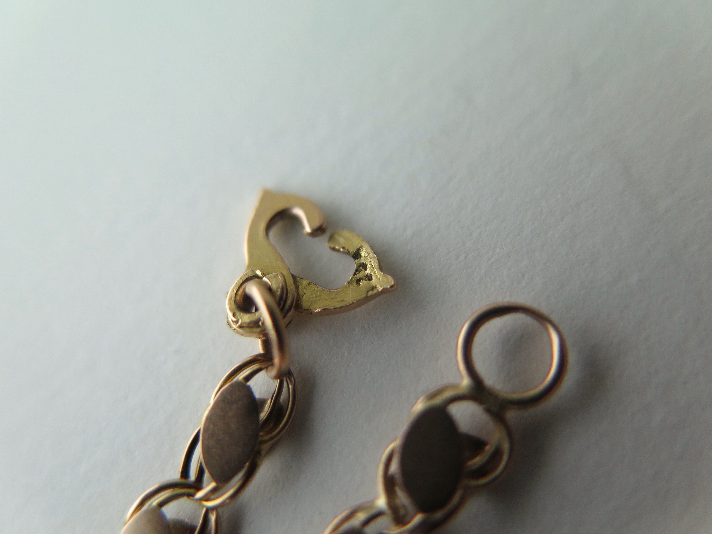Antique 14k Gold Fancy Link Necklace, 26" Art Nouveau Sautoir