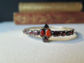 Antique Victorian Sterling Silver Garnet Bangle Bracelet