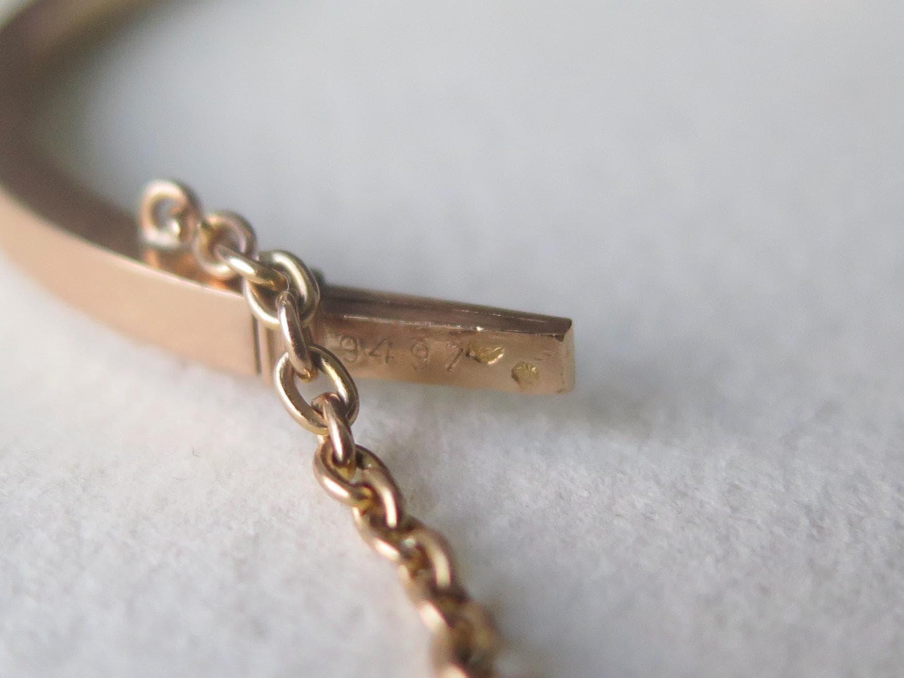 Antique French 18k Gold Diamond Bracelet, Victorian Diamond Bangle 1800s