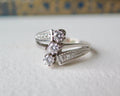 Vintage 14k White Gold Diamond Trilogy Ring