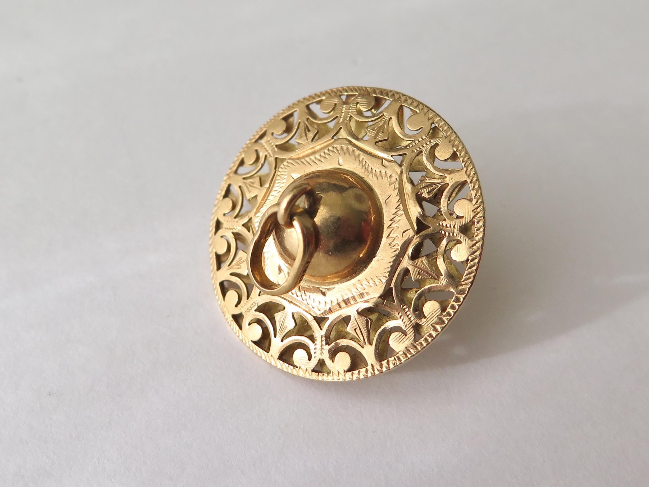 Vintage 18k Gold Chrysoprase Pendant: Mid-Century Italian Orb