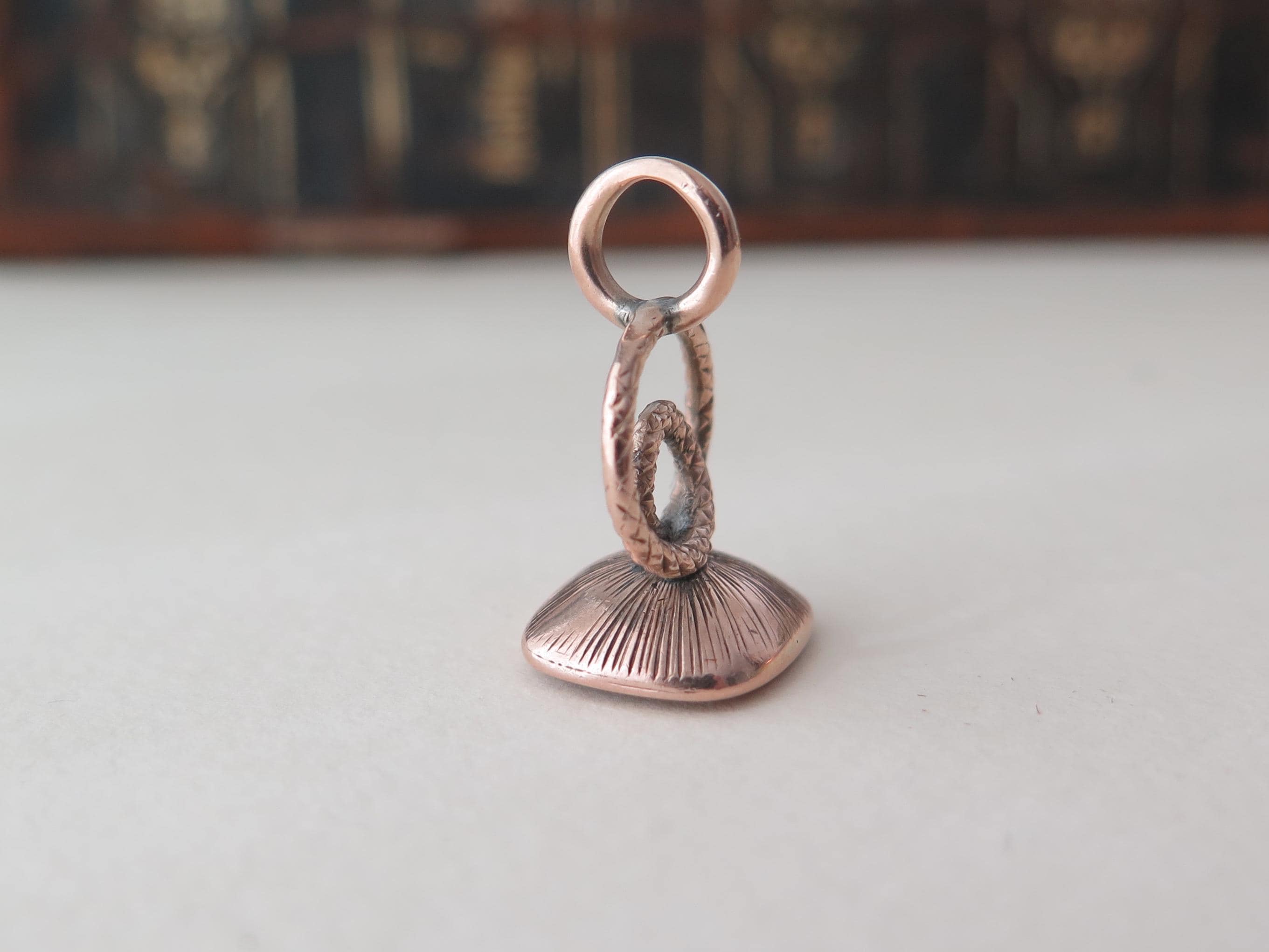 Antique Victorian Snake Fob Gold Cased White Chalcedony Serpent Fob Pendant