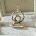 Antique Victorian Snake Fob Gold Cased White Chalcedony Serpent Fob Pendant