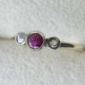 Antique 9k Gold Ruby and Rose Cut Diamond Ring - Art Deco Early 1900s