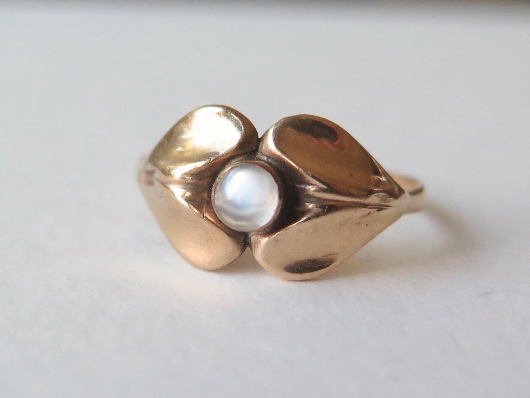 Vintage 18k Gold Moonstone Ring – Gustav Dahlgren, Sweden, 1950s, Scandinavian Design Jewelry