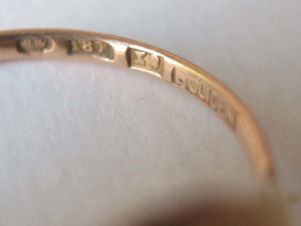 Vintage 18k Gold Moonstone Ring – Gustav Dahlgren, Sweden, 1950s, Scandinavian Design Jewelry
