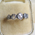 Antique Victorian Rose-Cut Diamond Ring in 14k Gold & Silver – c.1870