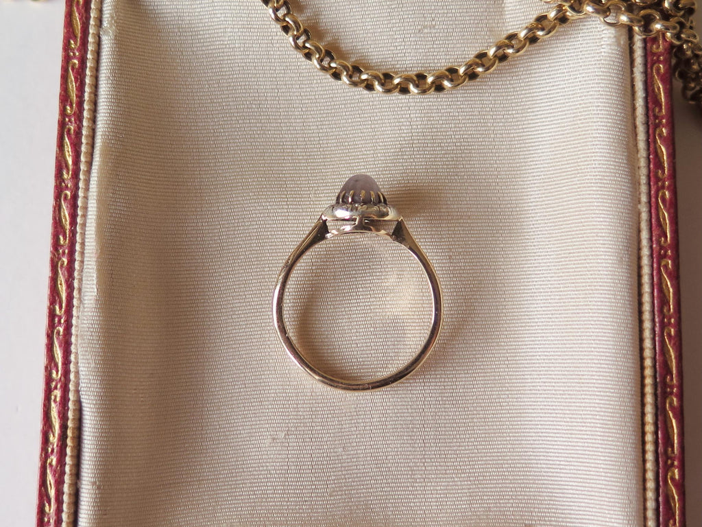 Victorian 14k Gold Star Sapphire Ring: Antique Diamond Halo Jewelry