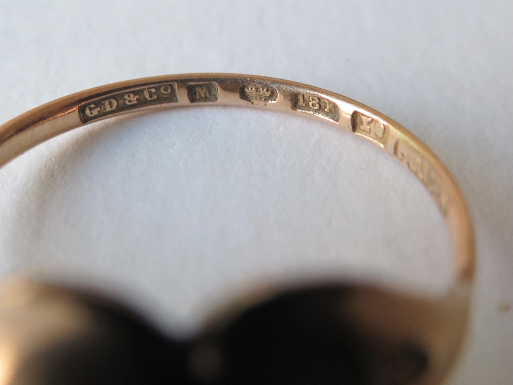 Vintage 18k Gold Moonstone Ring – Gustav Dahlgren, Sweden, 1950s, Scandinavian Design Jewelry