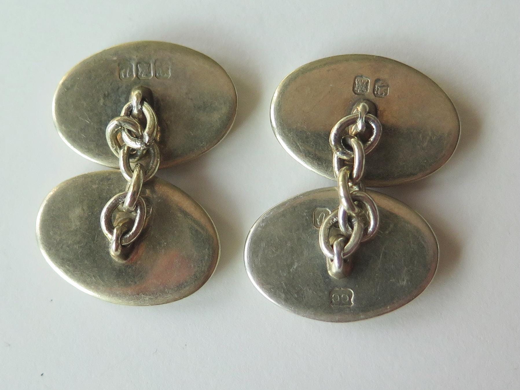 Vintage Silver Cufflinks with Pig Miniatures